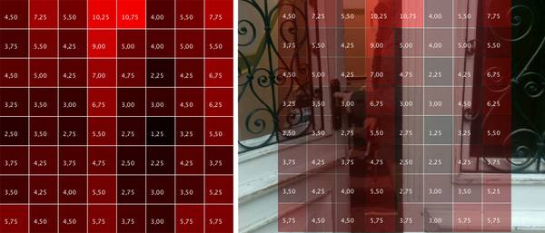 thermal array overlay of a door